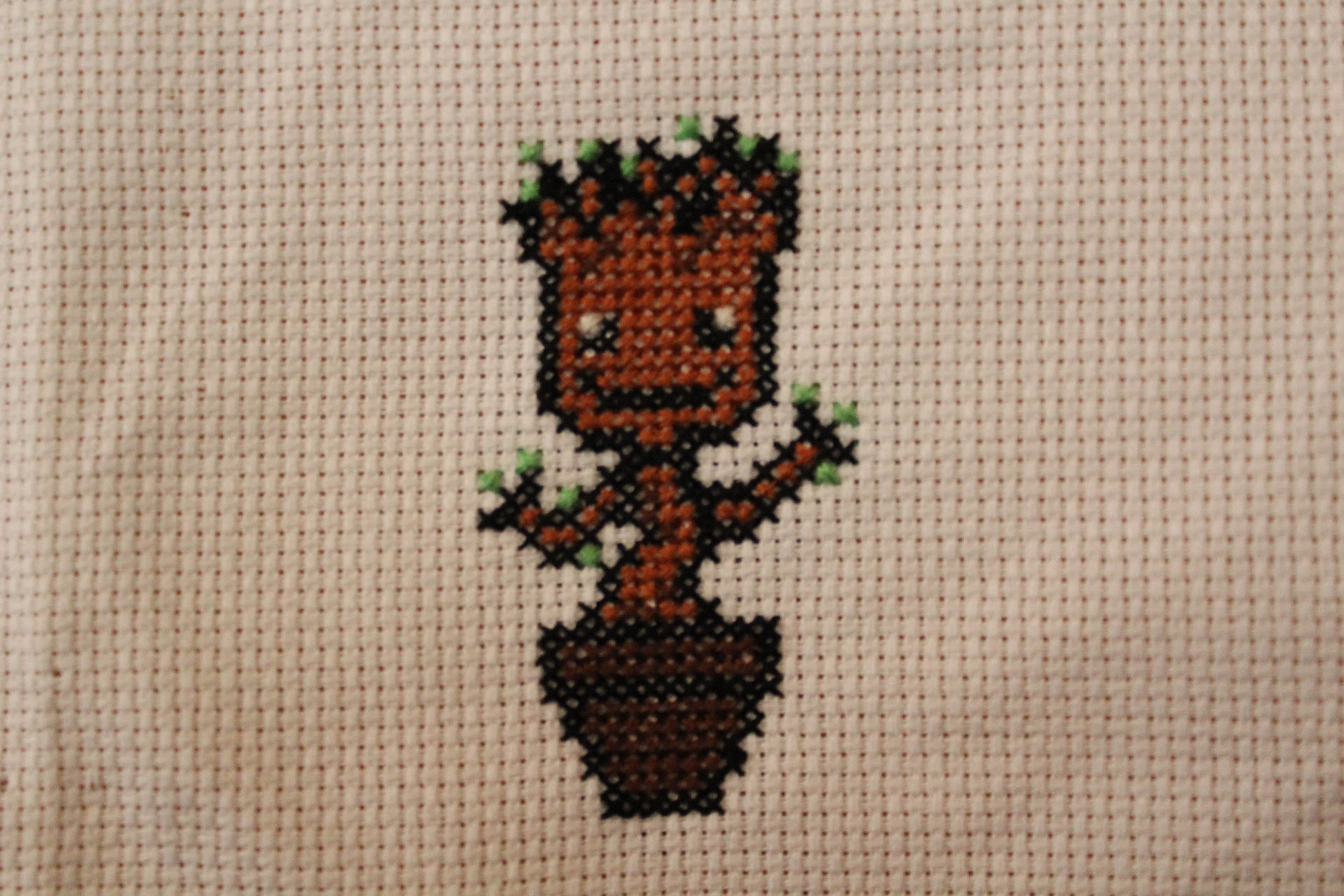 my first cross stitch baby groot